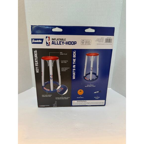 Franklin Sports NBA Alley-Hoop Kids Inflatable Toy Basketball Hoop Set new - Picture 5 of 5